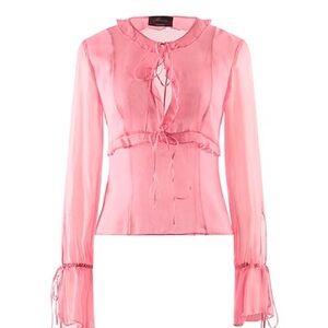 Blumarine Pink Silk Blouse Size US 4/IT 40